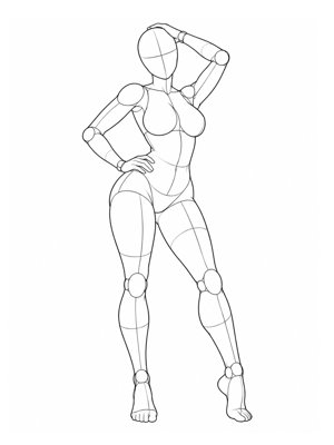 Standing pose P001, front reference