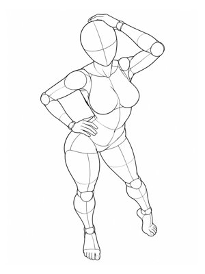 Standing Pose P001, High Angle