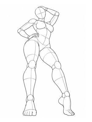 Standing Pose P001, Low Angle