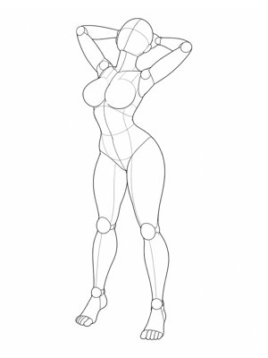 Standing Pose P002, Three Quarter