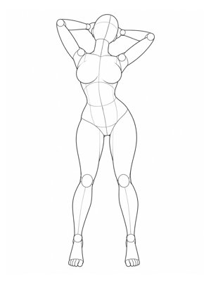 Standing pose P002, front reference
