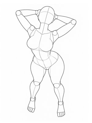 Standing Pose P002, High Angle