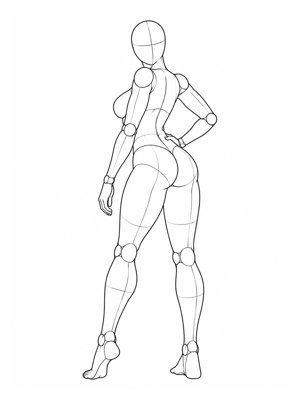 Standing pose P003, front reference
