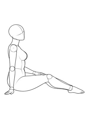 Sitting Pose P002, Side