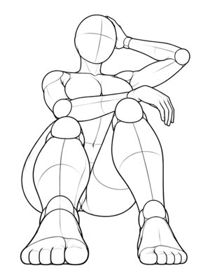 Sitting Pose P005, Low Angle