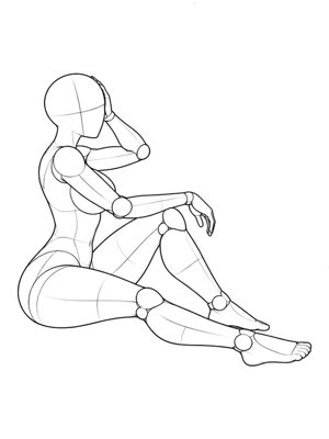 Sitting Pose P005, Side