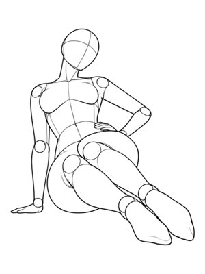 Sitting Pose P006, Low Angle
