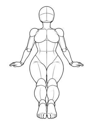 Sitting pose P007, front reference