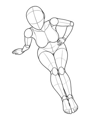 Sitting Pose P009, High Angle