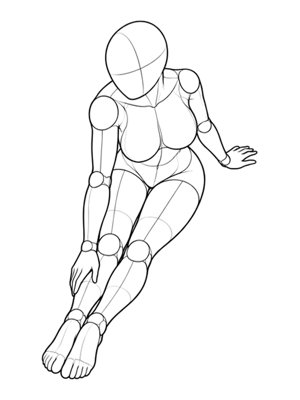 Sitting Pose P010, High Angle