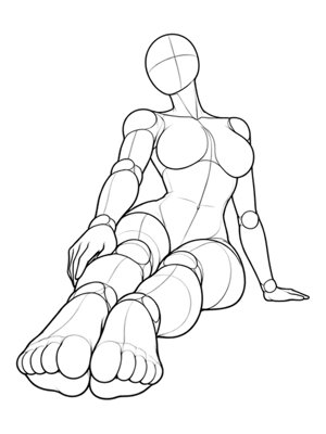 Sitting Pose P010, Low Angle