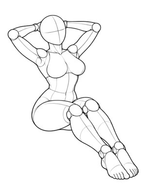 Sitting Pose P011, Three Quarter