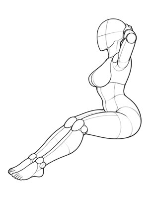 Sitting Pose P011, Side