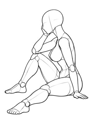 Sitting Pose P012, Side
