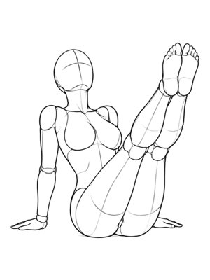 Sitting pose P013, front reference