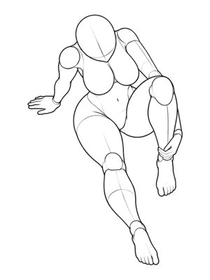 Sitting Pose P014, High Angle