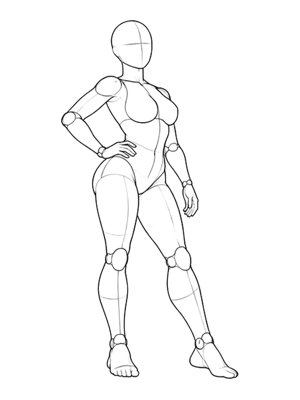 Standing Pose P015, Three Quarter