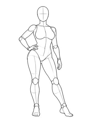 Standing pose P015, front reference