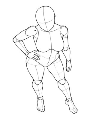 Standing Pose P015, High Angle