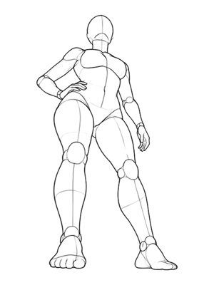 Standing Pose P015, Low Angle