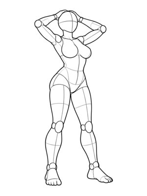 Standing Pose P016, Three Quarter