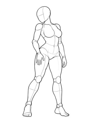 Standing Pose P017, Three Quarter