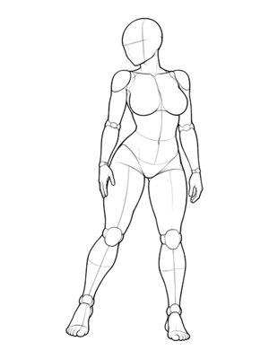 Standing pose P017, front reference