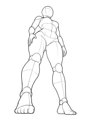 Standing Pose P017, Low Angle