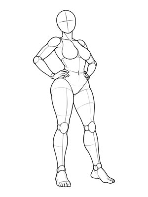 Standing Pose P018, Three Quarter