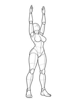 Standing Pose P019, Three Quarter