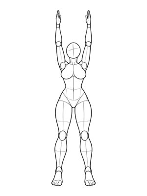 Standing pose P019, front reference
