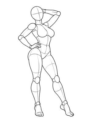 Standing Pose P020, Three Quarter