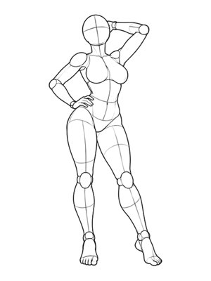 Standing pose P020, front reference