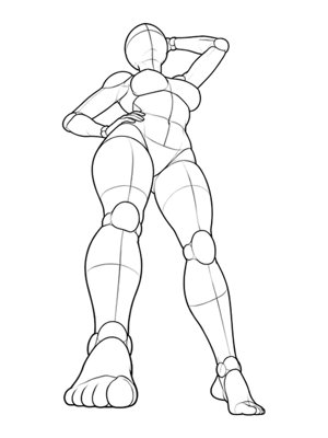 Standing Pose P020, Low Angle