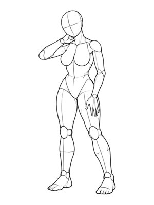 Standing Pose P021, Three Quarter