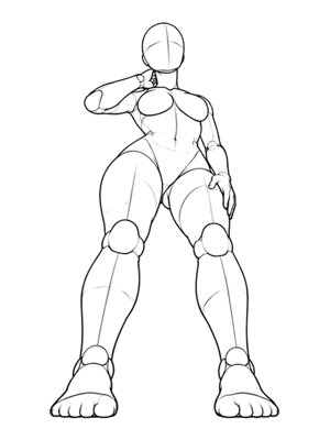 Standing Pose P021, Low Angle