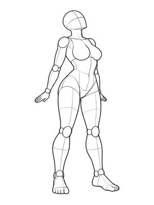 Standing Pose P022, Three Quarter