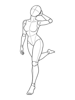 Standing Pose P024, Three Quarter