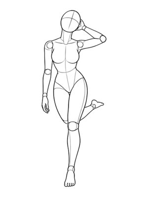 Standing pose P024, front reference