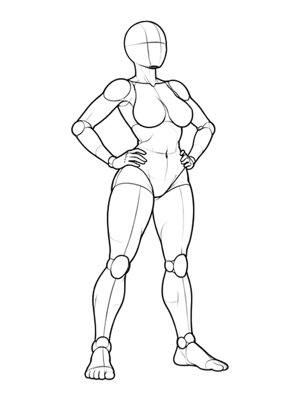 Standing Pose P025, Three Quarter