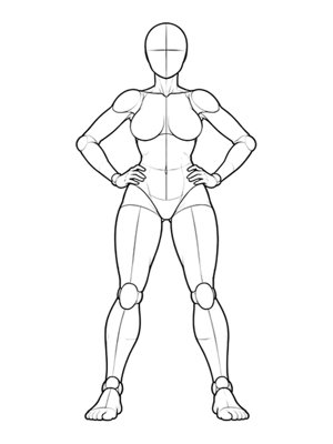 Standing pose P025, front reference