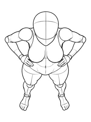 Standing Pose P025, High Angle