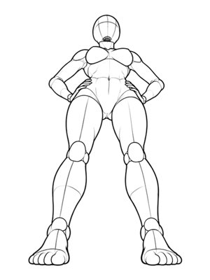 Standing Pose P025, Low Angle