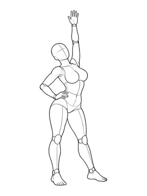 Standing Pose P026, Three Quarter