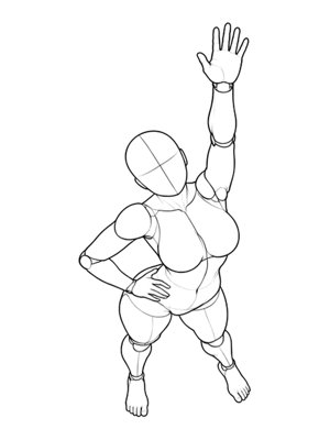 Standing Pose P026, High Angle