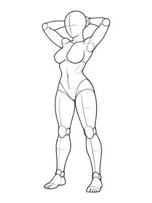 Standing Pose P027, Three Quarter