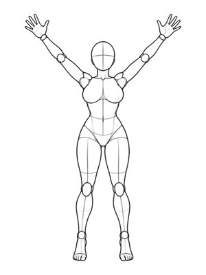 Standing pose P030, front reference