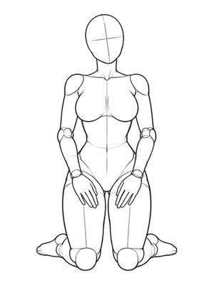 Kneeling pose P031, front reference