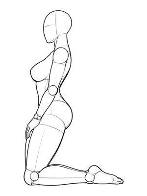 Kneeling Pose P031, Side
