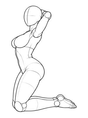 Kneeling Pose P032, Side